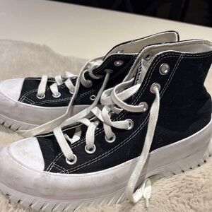 Converse Black and White Platform High-Top Sneakers